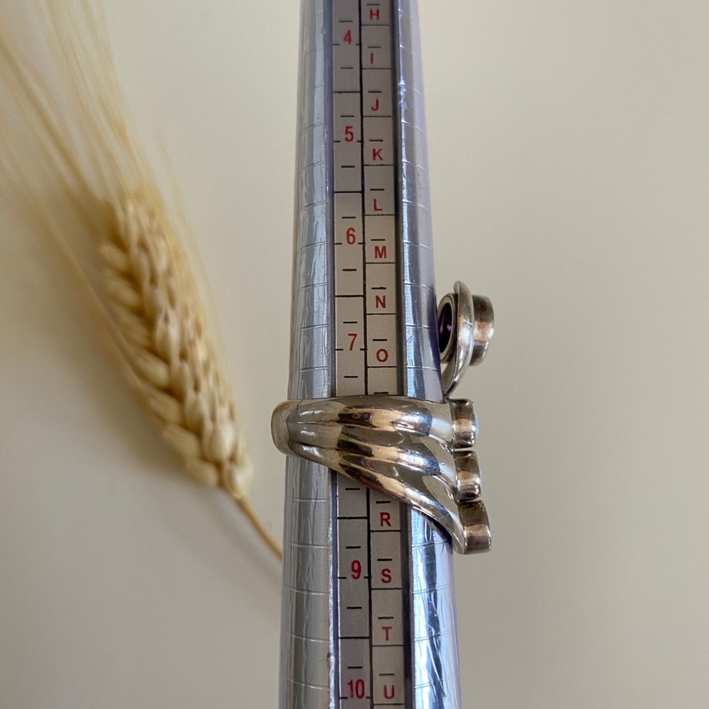 Statement Silver Ring With Amethyst - image 3